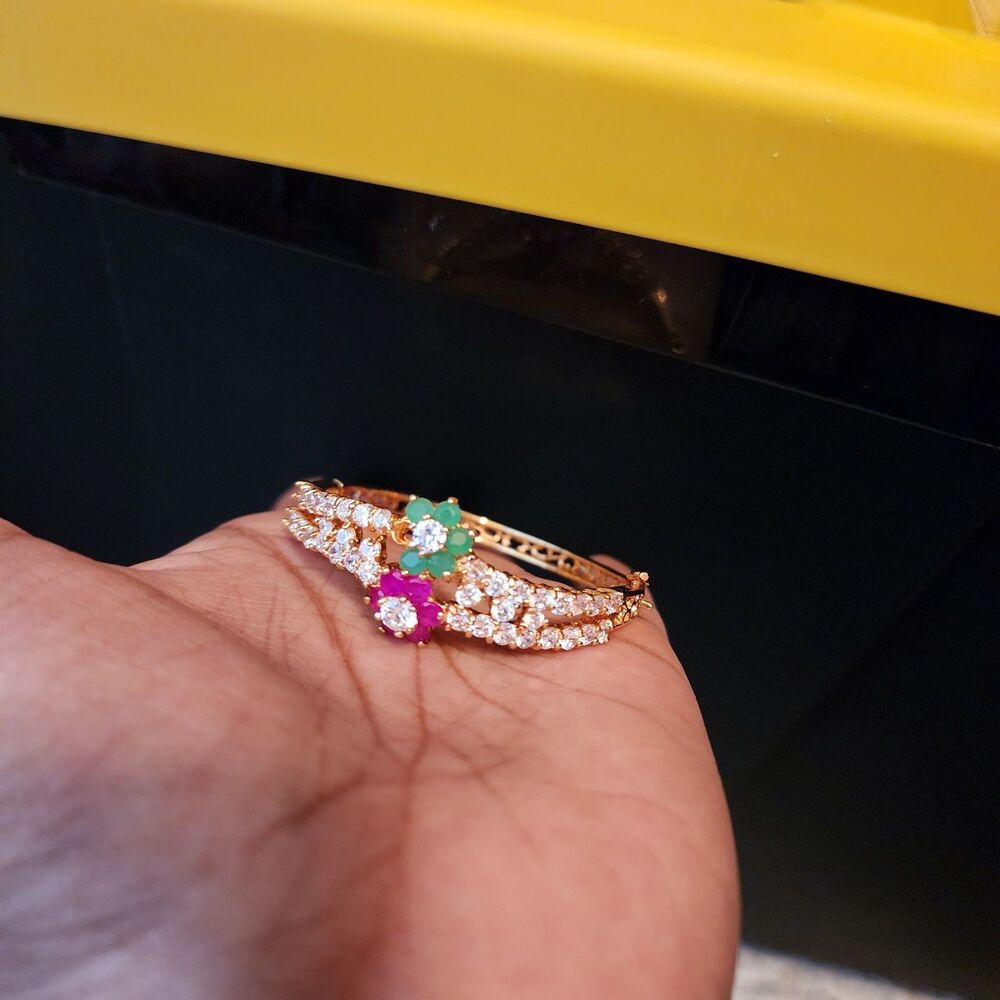 1gm gold on silver Girl kids bangle with clasp. Beautiful kemp and pacha
